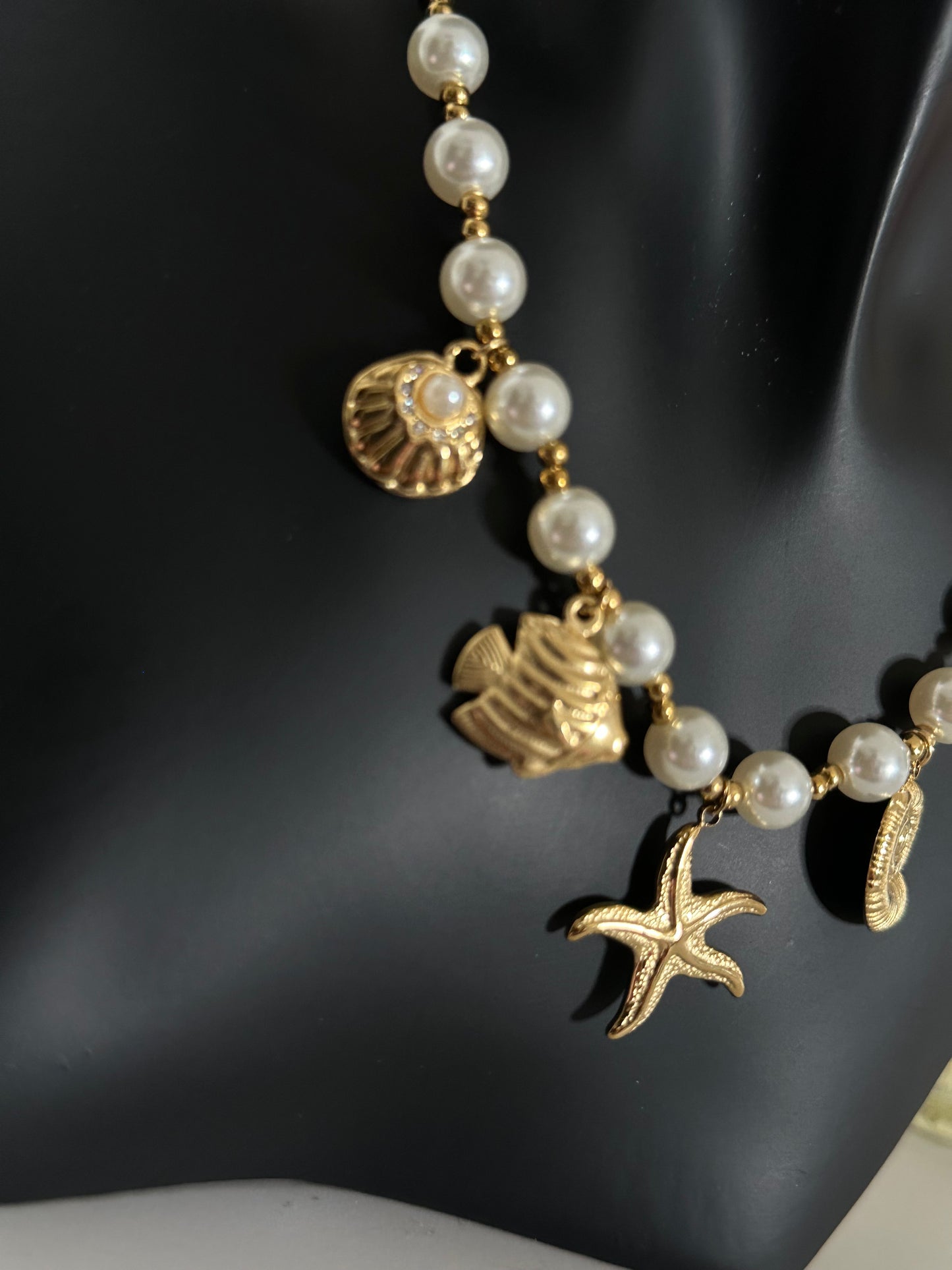 Collier - Perles & Charms Dorés