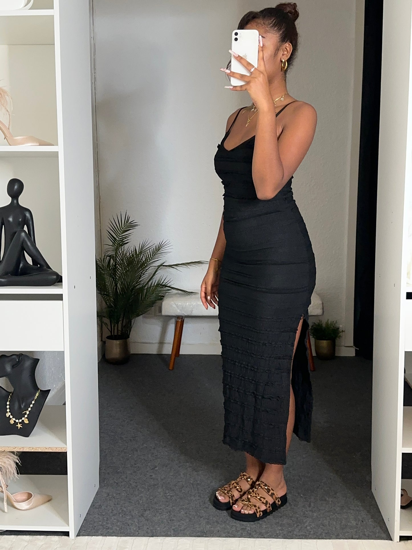 Robe Mi-Longue Texturée