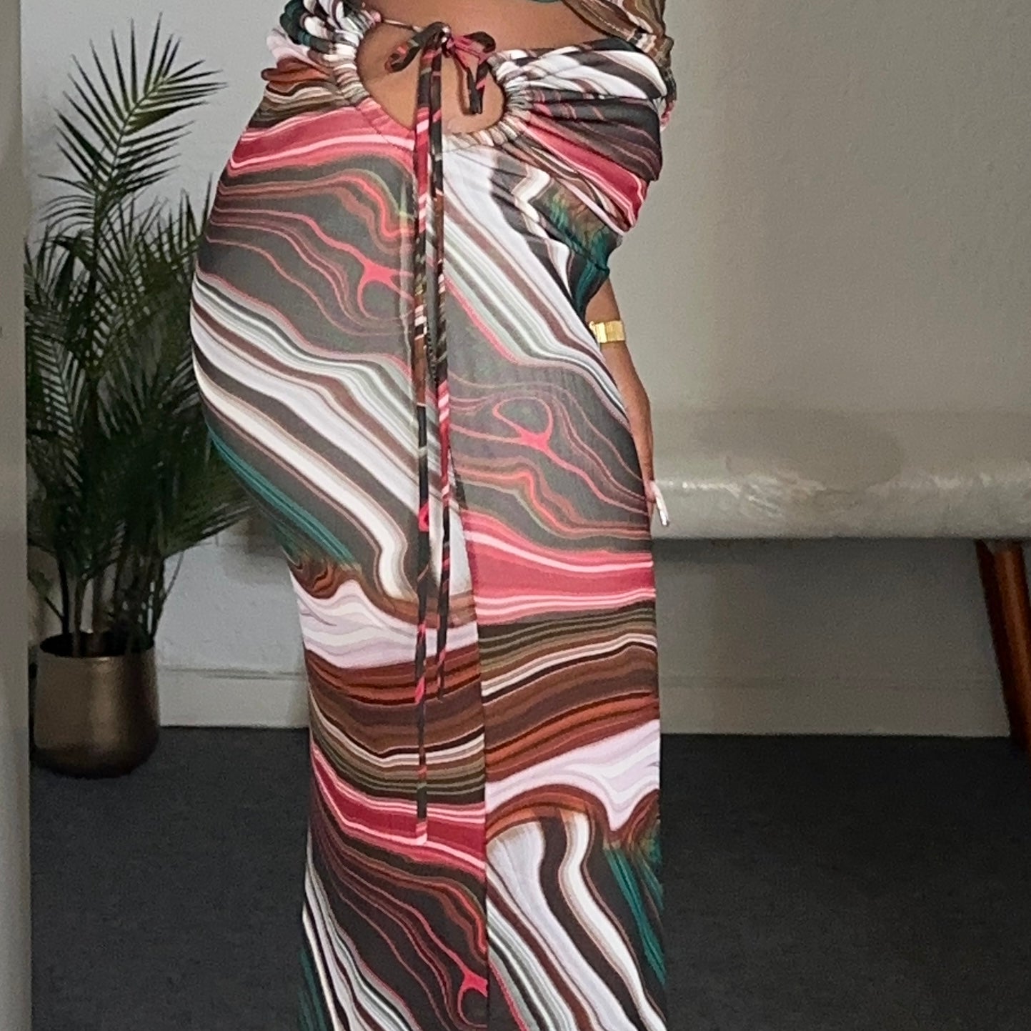 Ensemble Wavy - Jupe Longue & Top Ajusté